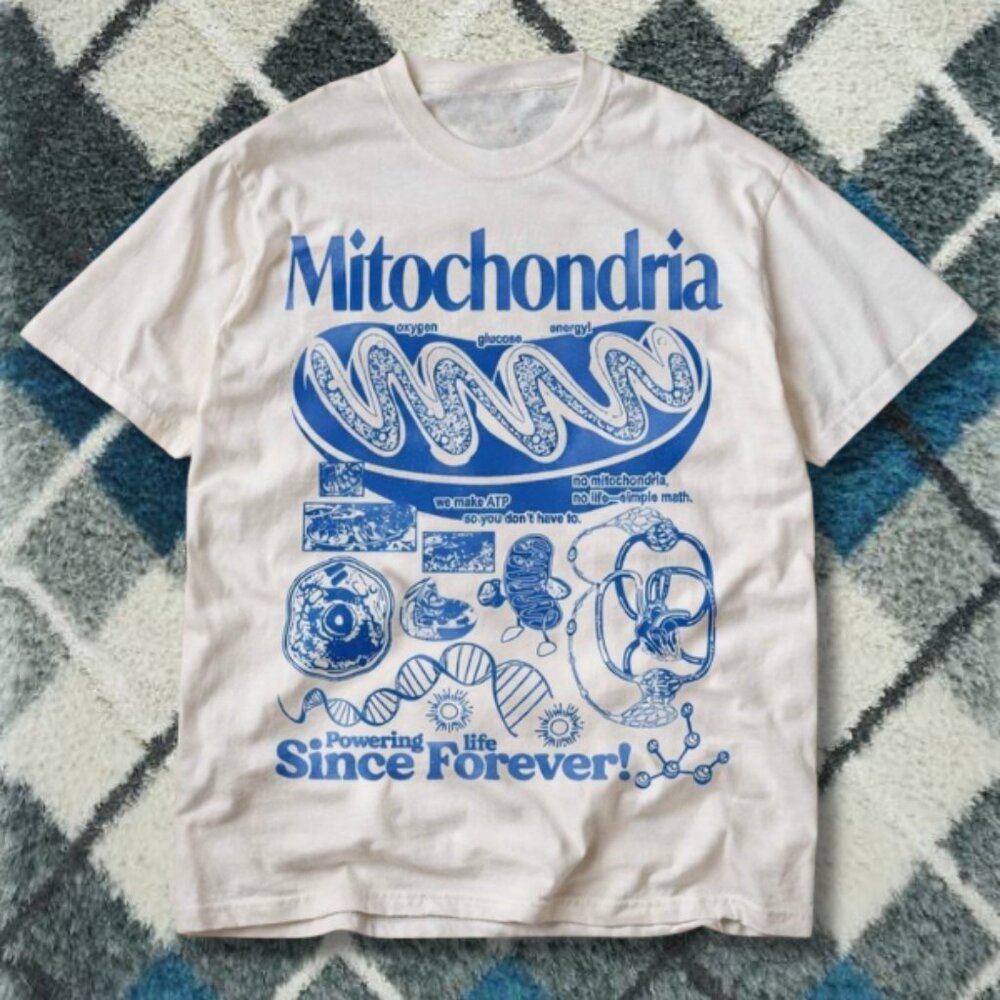 Mitochondria Science Graphic Tee Cream Biology Nerd Aesthetic Shirt